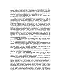 Vamos a comentar c&oacute;mo va el ranking de esta - Tenis de mesa