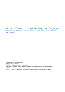 Gu&iacute;a &ldquo;C&oacute;mo...&rdquo; (HOW-TO) de Dspace - Ibai