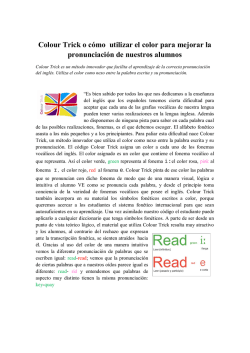 Colour Trick o c&oacute;mo utilizar el color para mejorar la pronunciaci&oacute;n