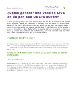 &iquest;C&oacute;mo generar una versi&oacute;n LiVE en un pen con - Huayra