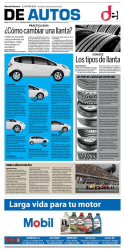 Los tipos de llanta &iquest;C&oacute;mo cambiar una llanta?