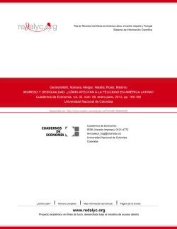 Redalyc.INGRESO Y DESIGUALDAD. &iquest;C&Oacute;MO AFECTAN A LA