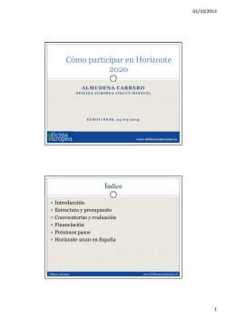 C&oacute;mo participar en Horizonte 2020 - Aido