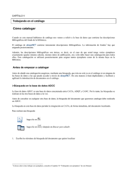 Trabajando en el cat&aacute;logo C&oacute;mo catalogar
