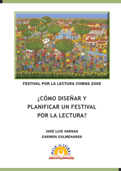 &iquest;C&Oacute;MO DISE&Ntilde;AR Y PLANIFICAR UN FESTIVAL POR LA LECTURA?
