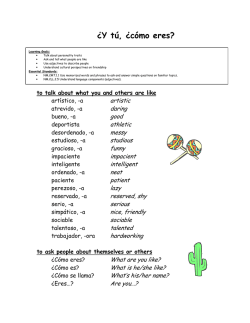 &iquest;Y t&uacute;, &iquest;c&oacute;mo eres? - Catawba County Schools