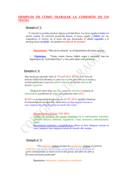 EJEMPLOS DE C&Oacute;MO TRABAJAR LA COHESI&Oacute;N DE UN TEXTO: