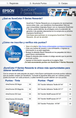 &iquest;Qu&eacute; es SureColor F-Series Rewards? Puntos - Mundo Transfer