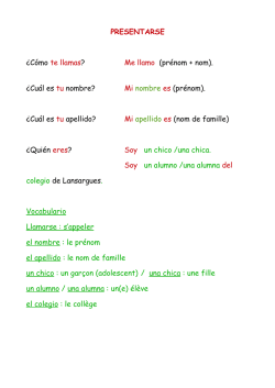 PRESENTARSE &iquest;C&oacute;mo te llamas? Me llamo - Hispacole 34