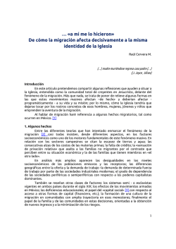 &hellip; &laquo;a m&iacute; me lo hicieron&raquo; De c&oacute;mo la migraci&oacute;n afecta