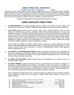 DIRECTORIO DEL GOBIERNO C&Oacute;MO USAR ESTE DIRECTORIO