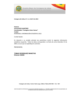 Doctora ALICIA BOZZI MART&Iacute;NEZ Coordinadora &ldquo;Cartagena C&oacute;mo