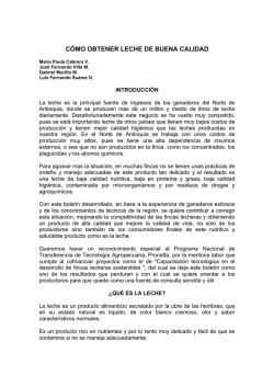 C&Oacute;MO OBTENER LECHE DE BUENA CALIDAD - Agronet