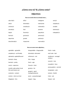 &iquest;C&oacute;mo eres t&uacute;? & &iquest;C&oacute;mo est&aacute;s? Adjectives