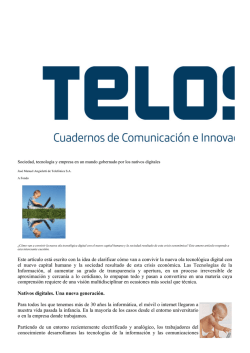 Este art&iacute;culo est&aacute; escrito con la idea de clarificar c&oacute;mo van a - Telos