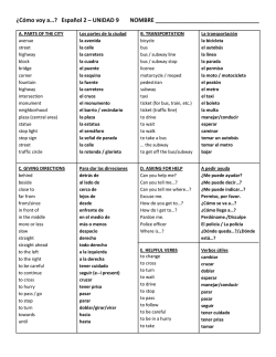 &iquest;C&oacute;mo voy a&hellip;? Espa&ntilde;ol 2 &ndash; UNIDAD 9 NOMBRE