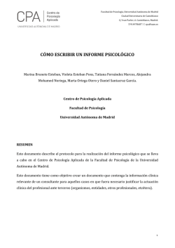 C&Oacute;MO ESCRIBIR UN INFORME PSICOL&Oacute;GICO - Universidad