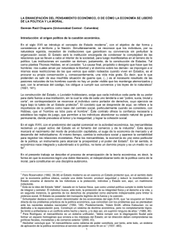 La Emancipaci&oacute;n Del Pensamiento Econ&oacute;mico, o De C&oacute;mo La
