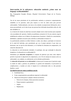 Intervenci&oacute;n de la enfermera: educaci&oacute;n sanitaria &iquest;c&oacute;mo usar un