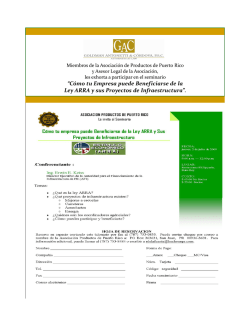 &ldquo;C&oacute;mo tu Empresa puede Beneficiarse de la Ley ARRA y sus