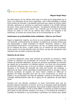 Qu&eacute; son y c&oacute;mo tributan las Sicav Miguel &Aacute;ngel - Mientras Tanto