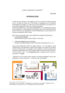 &iquest;C&oacute;mo se aprende a ser docente?1 INTRODUCCION - IPES