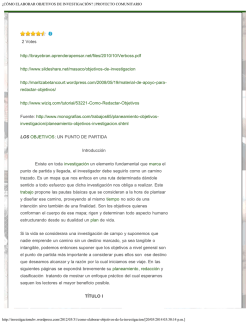 &iquest;C&Oacute;MO ELABORAR OBJETIVOS DE INVESTIGACI&Oacute;N