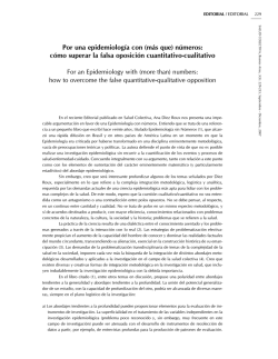 Por una epidemiolog&iacute;a con (m&aacute;s que) n&uacute;meros: c&oacute;mo superar la