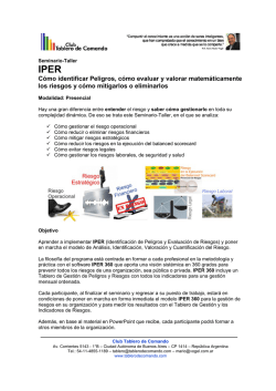 C&oacute;mo identificar Peligros, c&oacute;mo evaluar y valorar matem&aacute;ticamente