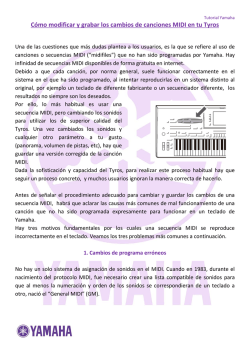 C&oacute;mo modificar y grabar los cambios de canciones MIDI - Yamaha