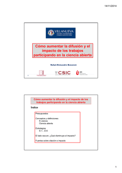 C&oacute;mo aumentar la difusi&oacute;n y el impacto de los trabajos participando