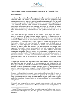 Comentarios al estudio &iquest;C&oacute;mo gastar mejor para crecer? de - Imco