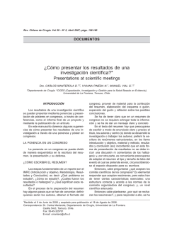 &iquest;C&oacute;mo presentar los resultados de una investigaci&oacute;n - SciELO