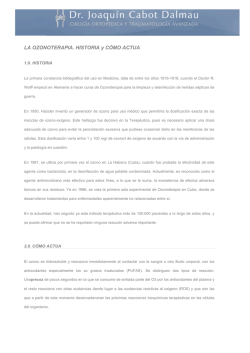 LA OZONOTERAPIA. HISTORIA y C&Oacute;MO ACTUA