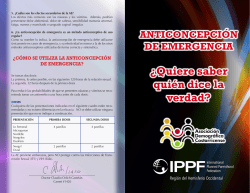 &iquest;C&Oacute;MO SE UTILIZA LA ANTICONCEPCI&Oacute;N DE EMERGENCIA?