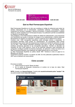 Qu&eacute; es Real Farmacopea Espa&ntilde;ola C&oacute;mo acceder