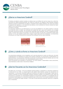 &iquest;Qu&eacute; es un Aneurisma Cerebral? &iquest;C&oacute;mo y cu&aacute;ndo se forma un