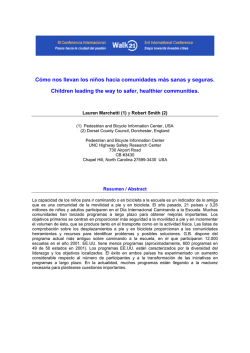 C&oacute;mo nos llevan los ni&ntilde;os hacia comunidades m&aacute;s sanas - Walk21