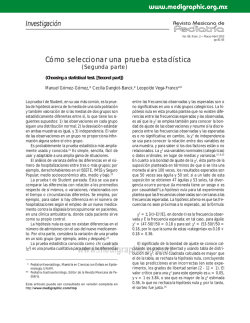 C&oacute;mo seleccionar una prueba estad&iacute;stica - edigraphic.com