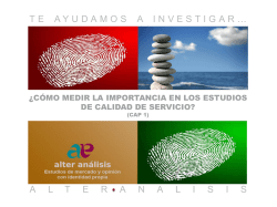 &iquest;C&oacute;mo medir la importancia? Cap 1 - Alter An&aacute;lisis