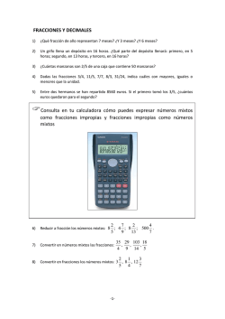 FRACCIONES Y DECIMALES Consulta en tu calculadora c&oacute;mo