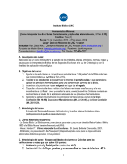 1 Instituto B&iacute;blico LINC Hermen&eacute;utica Misional: (C&oacute;mo Interpretar