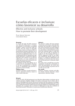 Escuelas eficaces e inclusivas: c&oacute;mo favorecer su desarrollo