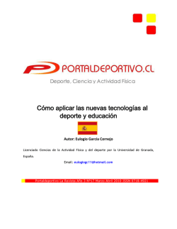 C&oacute;mo aplicar las nuevas tecnolog&iacute;as al deporte y - Portal Deportivo