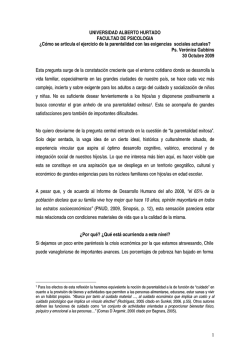 C&oacute;mo se articula el ejercicio de la parentalidad con las exigencias soc