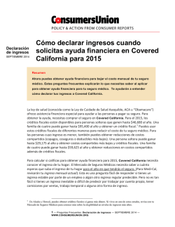 C&oacute;mo declarar ingresos cuando solicitas ayuda - Consumers Union