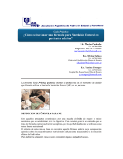 &iquest;C&oacute;mo seleccionar una f&oacute;rmula para Nutrici&oacute;n Enteral en pacientes