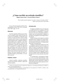&iquest;C&oacute;mo escribir un art&iacute;culo cient&iacute;fico? - Alcme&oacute;n