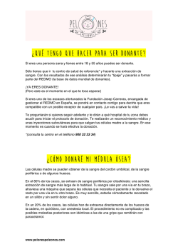 &iquest;Qu&eacute; tengo que hacer para ser donante? &iquest;C&oacute;mo donar&eacute; mi m&eacute;dula