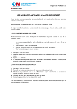 &iquest;C&Oacute;MO HACER ASPIRADOS Y LAVADOS NASALES?